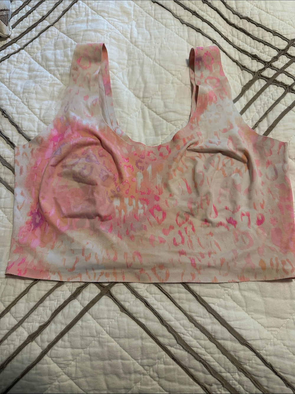 Victoria's Secret Pink & Peach Animal-Print Crop Tank